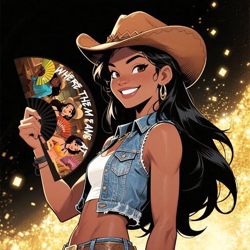 Western Line Dance Hand Fan ، حيث هم المشجعون في Clack Fan ، Cowgirl Clacking Fan ، Proping Fan for Country Dancing ، عشاق مهرجان كبير 26 بوصة ، أحذية على Ground Performance Fans (الذهب) in Kuwait