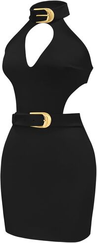 JW Pei Women's Gabriella Bretted Cutout Halter Mini Dress in Kuwait