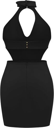 JW Pei Women's Gabriella Bretted Cutout Halter Mini Dress in Kuwait