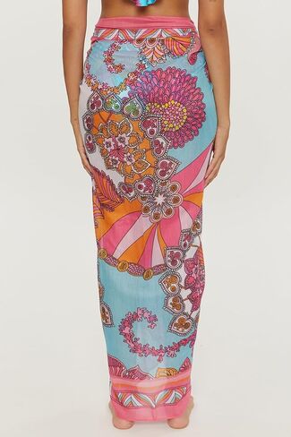 Trina Turk Women's Standard Meilani Pareo, Casual, Floral Print, Beach Cover Ups, Multicolor in Saudi Arabia