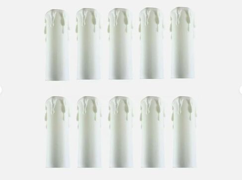 1 x 3 Candelabra Plastic Beeswax Drip Socket Cover Sleeves White Lot of 10 in Saudi Arabia