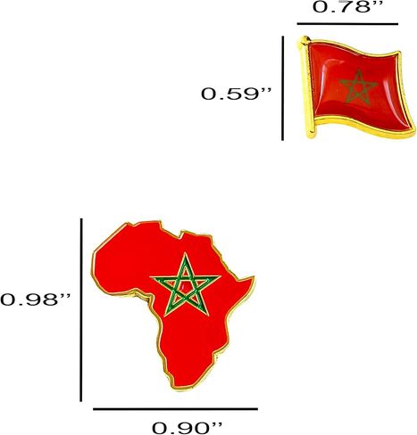 2 Pack African Shape Country Lapel Pin Badge + Flag brooch | African Emblem | Button Souvenir Cultural Pride in Saudi Arabia