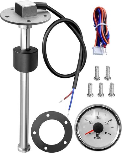 Fuel Sending Unit and Gauge Kit, 240-33ohms 9in (225mm) Fuel Water Level Sensor, Stainless Steel Marine Fuel Tank Sender for Boat Car Truck RV in Saudi Arabia