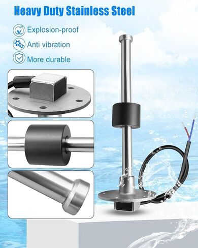 Fuel Sending Unit and Gauge Kit, 240-33ohms 9in (225mm) Fuel Water Level Sensor, Stainless Steel Marine Fuel Tank Sender for Boat Car Truck RV in Saudi Arabia