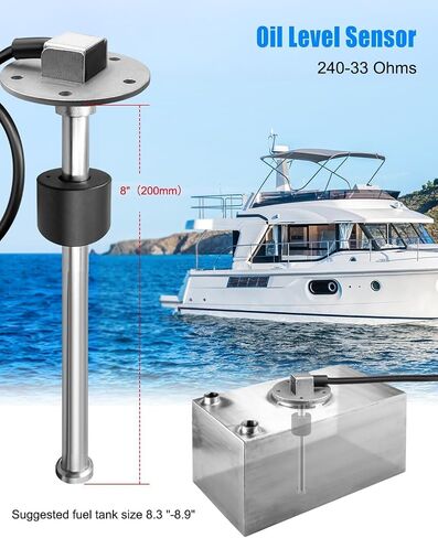 Fuel Sending Unit and Gauge Kit, 240-33ohms 9in (225mm) Fuel Water Level Sensor, Stainless Steel Marine Fuel Tank Sender for Boat Car Truck RV in Saudi Arabia