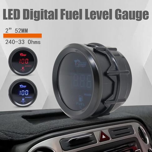 أداة السيارة ، Universal 2inch 52mm 52mm 52mm Digital Display Level Car Gauge 240-33 Ohms LED/Red LED 12V in Kuwait