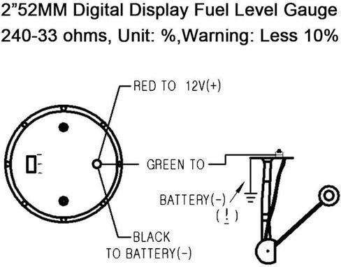 أداة السيارة ، Universal 2inch 52mm 52mm 52mm Digital Display Level Car Gauge 240-33 Ohms LED/Red LED 12V in Kuwait