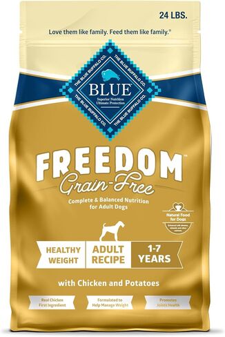 Blue Buffalo Freedom Grain Free Recipe for Dog, Healthy Weight Chicken Recipe, 4 lb in Kuwait
