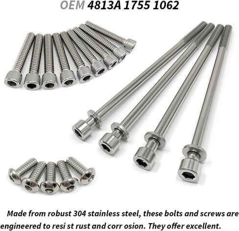 304 Stainless Steel Clutch Primary Cover Bolt Kit For Dyna, Softail, Fat Bob, Road King, Fat Boy, Deluxe OEM #1062 4813A 1755 in Saudi Arabia