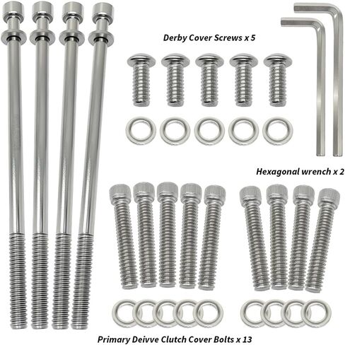 304 Stainless Steel Clutch Primary Cover Bolt Kit For Dyna, Softail, Fat Bob, Road King, Fat Boy, Deluxe OEM #1062 4813A 1755 in Saudi Arabia