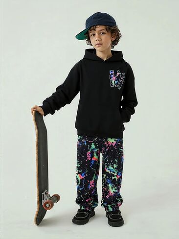 Boys Clothes Long Sleeve Hooded Sweatshirt Top Camouflage Sweatpants Fall Winter Kid Outfits Set 6-14T in Saudi Arabia