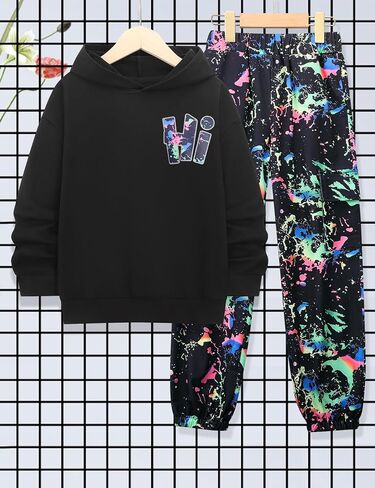 Boys Clothes Long Sleeve Hooded Sweatshirt Top Camouflage Sweatpants Fall Winter Kid Outfits Set 6-14T in Saudi Arabia