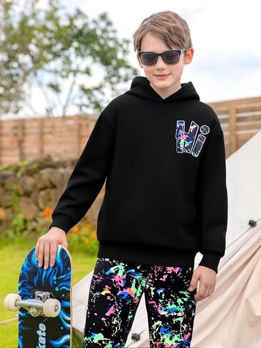 Boys Clothes Long Sleeve Hooded Sweatshirt Top Camouflage Sweatpants Fall Winter Kid Outfits Set 6-14T in Saudi Arabia