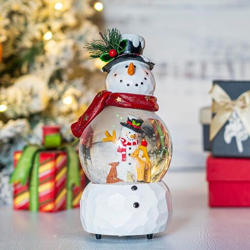 Snow Globe Christmas Water Globe Christmas Decoration Music Crystal Ball 100mm Snow Globes Santa Claus with Snowflakes in Kuwait