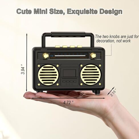 Mini Cute Bluetooth Speaker, Gift for Women Teen Girls, Pink Decor Aesthetic for Bedroom, Room, Desk, Office, Kitchen, Home Accessories with Small Vintage Radio Style, Wireless Speaker Support TF Card in Kuwait