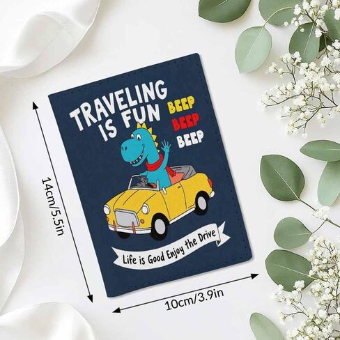 Driver Dinosaur Passport Holder for Travel Travel is Fun PU Leather Passport Cover Wallet Cute Passport Card Holder for Women and Men in Saudi Arabia