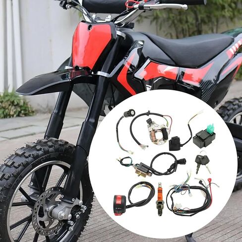 Electrics Wiring Harness with Relay Stator Coil Solenoid Repair Kit, Replacement for 4 Stroke 50cc 70cc 110cc 125cc Pit Quad Dirt Bike Go Kart Scooter in Saudi Arabia