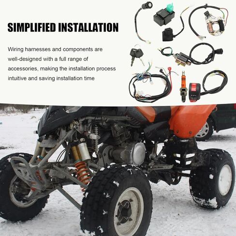 Electrics Wiring Harness with Relay Stator Coil Solenoid Repair Kit, Replacement for 4 Stroke 50cc 70cc 110cc 125cc Pit Quad Dirt Bike Go Kart Scooter in Saudi Arabia