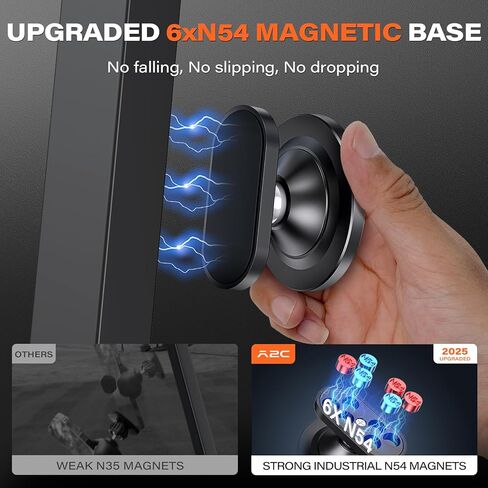A2C Gym Magnetic Phone Holder for MagSafe [17 Strongest Magnets] All Metal Dual Magnetic Phone Holder for Gym Fitness Training Record, Compatible with iPhone 16 15 14 13 12 Series, Gray in Kuwait