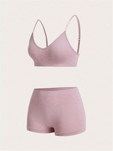 Women's 6 Piece Lingerie Set Floral Wireless Unlined Bra Seamless Bralette and Boyshorts Boxer Briefs Underwear Sets in Saudi Arabia