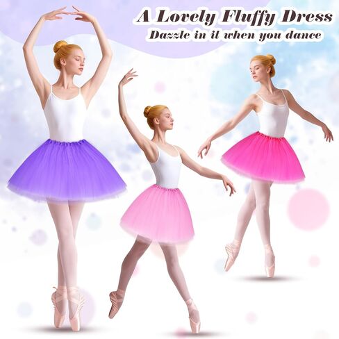 6Pcs Adult Tulle Tutu Skirts with Heart Sunglasses, Elastic Ballet Women Tutus Colored Tulle for Women Girls, Perfect for Dance, Halloween, and Parties in Saudi Arabia