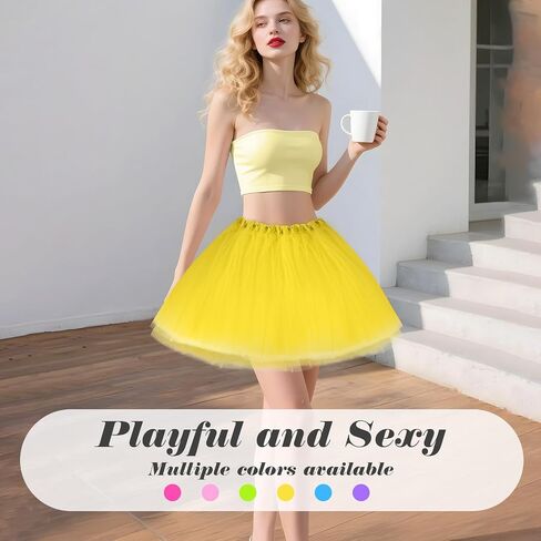 6Pcs Adult Tulle Tutu Skirts with Heart Sunglasses, Elastic Ballet Women Tutus Colored Tulle for Women Girls, Perfect for Dance, Halloween, and Parties in Saudi Arabia
