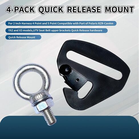 4 Pack Quick Release Mount for 2 Inch Harness 4 Point and 5 Point Compatible with Part of Polaris RZR-CanAm, YXZ and X3 models,UTV Seat Belt upper brackets Quick Release hardware,Quick Release Mount in Saudi Arabia