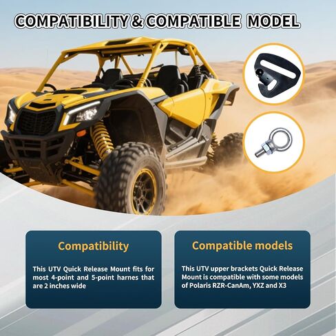 4 Pack Quick Release Mount for 2 Inch Harness 4 Point and 5 Point Compatible with Part of Polaris RZR-CanAm, YXZ and X3 models,UTV Seat Belt upper brackets Quick Release hardware,Quick Release Mount in Saudi Arabia