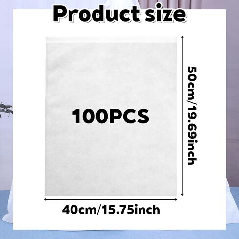 100 PCS الأكياس الغبار لحقائب اليد ، وأكياس الغبار لمحافظ أكياس التخزين لحقائب اليد غير المنسوجة من الغبار الدقيق لغطاء اليدين لأحذية المحافظ على سفر ملابس المنزل (15.7inx19.7in) in Saudi Arabia