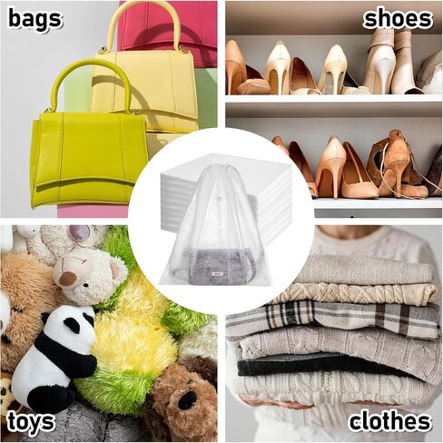 100 PCS الأكياس الغبار لحقائب اليد ، وأكياس الغبار لمحافظ أكياس التخزين لحقائب اليد غير المنسوجة من الغبار الدقيق لغطاء اليدين لأحذية المحافظ على سفر ملابس المنزل (15.7inx19.7in) in Saudi Arabia