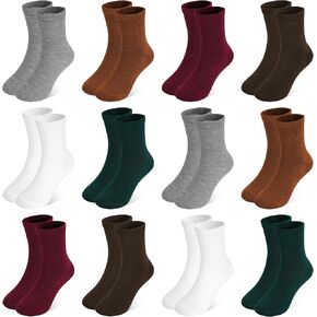 Kids Socks 12 Pairs Crew Socks for Toddler Boys Girls 1-14 Years Athletic School Mid Cut Socks Multipack in Kuwait