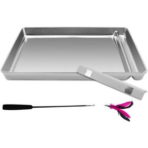 Stainless Steel Replacement Tray Compatible with petsafe Tray for ScoopFree Self-Cleaning Litter Box Systems - with Teaser for Cat - Never Absorbs Odor, Stains in Kuwait
