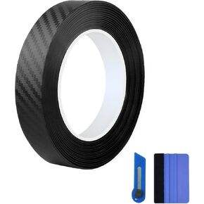 Gloss Black Vinyl Wrap Tape Roll, Self-Adhesive Black Out Chrome Delete Tape with Tool Kit Air Release Adhesive Detailing Wrap DIY Car Door Sill Window Trim Edge Guard Protective(3cm x 30feet) in Saudi Arabia