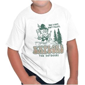 Woodsy Owl Explore The Outdoors Crewneck T Shirts Boy Girl in Saudi Arabia