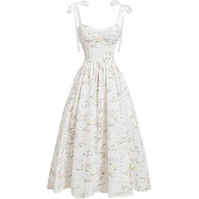 Gorglitter النسائية النسائية طباعة القوس ربطة عنق فستان عالي الصيف عيد الفصح حفلة موسيقية ميدي sundresses فساتين ضيف الزفاف in Kuwait