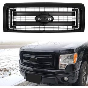 Front Bumper Grille Grill Fit For 2009-2014 Ford F150 F-150 XLT Style Front Hood Upper Grille Guard Cover Replacement For DL3Z8200DA/DL3Z8200CA (Glossy Black) in Kuwait