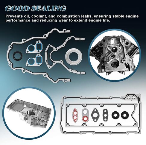 MLS Head Gasket Kit متوافقة مع 2002-2011 Chevy Silverado Tahoe Avalanche Express Suburban ، GMC Sierra Savana Yukon Envoy ، Buick Cadillac Isuzu 4.8L 5.3L V8. استبدال CS9284 HS26191PT in Kuwait
