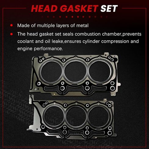 MLS Head Gasket مجموعة كاملة مع مسامير رأس الأسطوانة الختم الرئيسي 3.6L لائق ل Grand Cherokee Durango 2011-2015 لـ Wrangler-Auto 12-16 ، لـ Town Country Charger Charger 2011-2016 in Kuwait