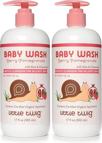 غسول الأطفال ليتل تويج 2 في 1، غسول الجسم المضاد للحساسية بمكونات عضوية، أساسيات حمام الطفل، رمان التوت، 17 أونصة سائلة. أوقية. in Kuwait