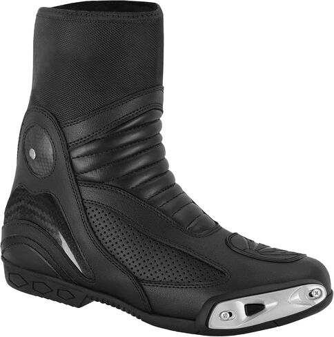 Leather Motorcycle Shoes with Rubber Sole Men's Protective Leather Rider Motorcycle Boots Men Motocross Boots CE Approved in Kuwait