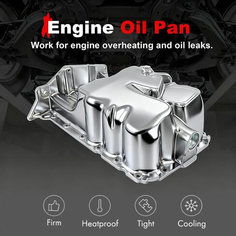 264-378 Engine Oil Pan with Drain Plug Compatible with Chevrolet Cruze 2011-2016 Sonic 2012-2020 Trax 2013-2021 Buick Encore 2013-2021 L4 1.4L Replace 25196122 in Saudi Arabia