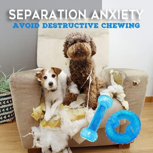 ألعاب مضغ للجراء في مرحلة التسنين، ألعاب تبريد للكلاب، مطاط التسنين الطبيعي، عبوتان من ألعاب التسنين القابلة للتجميد، تنظيف الأسنان وحماية صحة الفم مناسبة للكلاب الصغيرة والمتوسطة in Kuwait