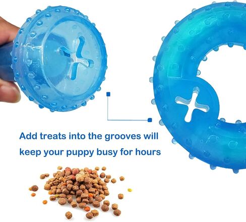 ألعاب مضغ للجراء في مرحلة التسنين، ألعاب تبريد للكلاب، مطاط التسنين الطبيعي، عبوتان من ألعاب التسنين القابلة للتجميد، تنظيف الأسنان وحماية صحة الفم مناسبة للكلاب الصغيرة والمتوسطة in Kuwait