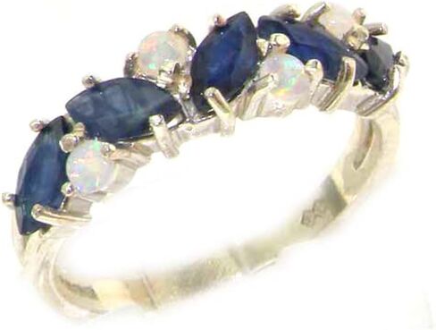 925 sterling Silver حقيقية الياقوت الأصلي و Opal Womens Beatherity Ring in Kuwait