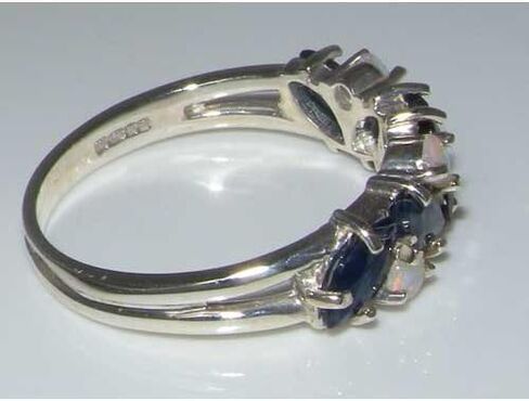 925 sterling Silver حقيقية الياقوت الأصلي و Opal Womens Beatherity Ring in Kuwait
