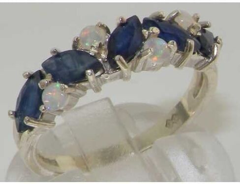 925 sterling Silver حقيقية الياقوت الأصلي و Opal Womens Beatherity Ring in Kuwait