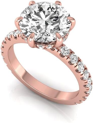 IGI Certified 3.75 CARAT REOL LAB GROWN DAIMOND (3 CT ، F ، VVS2) HIDDEN HALO 14K GOLD LEASHINGE FOR WOMENS in Kuwait