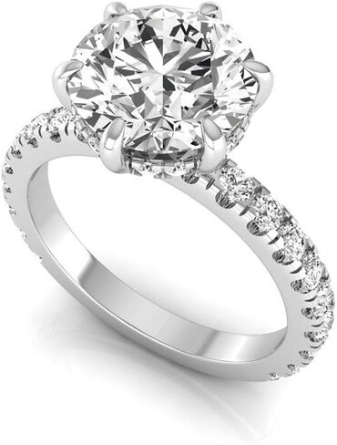 IGI Certified 3.75 CARAT REOL LAB GROWN DAIMOND (3 CT ، F ، VVS2) HIDDEN HALO 14K GOLD LEASHINGE FOR WOMENS in Kuwait