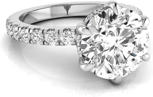 IGI Certified 3.75 CARAT REOL LAB GROWN DAIMOND (3 CT ، F ، VVS2) HIDDEN HALO 14K GOLD LEASHINGE FOR WOMENS in Kuwait