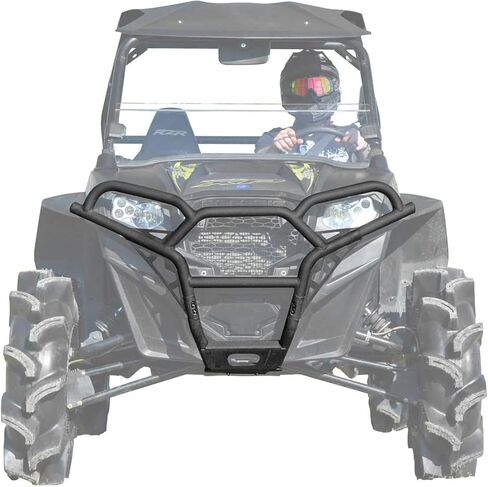 Super ATV الأمامي المصد لعام 2011-2014 Polaris RZR XP 900 / 2012-2014 XP 4 900 | شاق 38 ملم أنبوب الصلب الكربون | مسحوق مطلي للمتانة الإضافية | لوحة زحف الصلب 3MM | يحمي الواجهة الأمامية بالكامل in Saudi Arabia